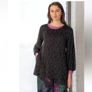 Gudrun Sjöden Kurbits Size S Top Aline Balloon Sleeve Black Art To Wear